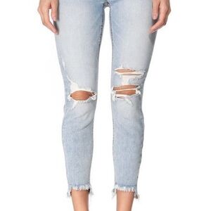 Women's Light Blue Distressed Jeans